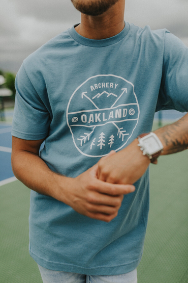 Customer wearing a 202 Tultex Unisex Fine Jersey T-Shirt