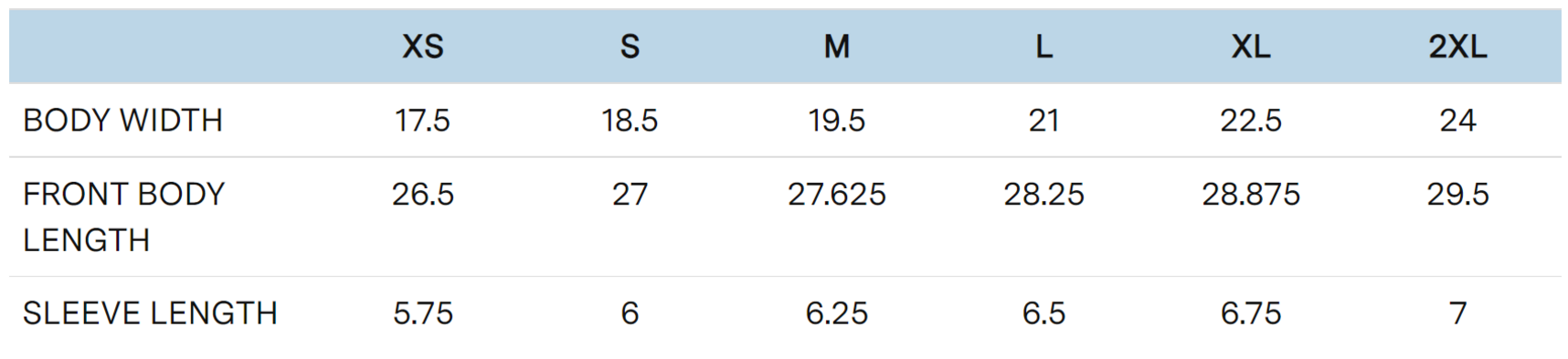 Size chart for a 1305510 Under Armour Ladies Locker T-Shirt 2.0