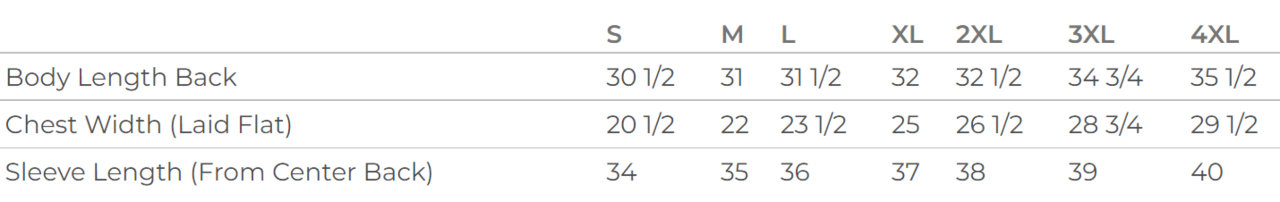 Size chart for a 8210 Burnside Yarn-Dyed Long Sleeve Flannel Shirt