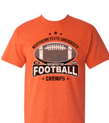Intramural Football Champs with Distress  design idea
