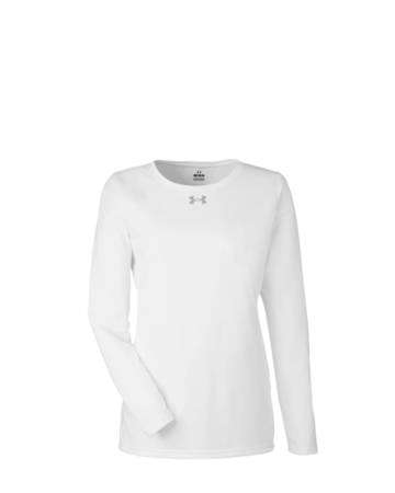 Model wearing a 1376852 Under Armour Ladies' Team Tech Long-Sleeve T-Shirt