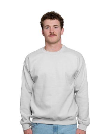 Model wearing a 18000 Gildan Crewneck Sweatshirt
