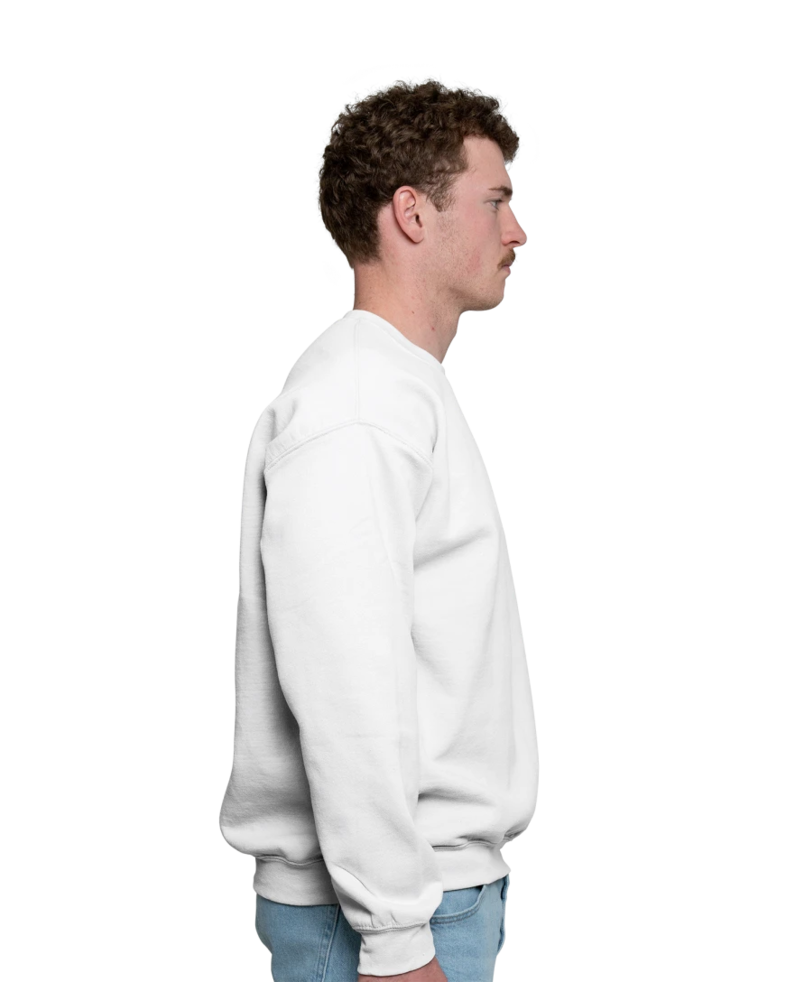 Image of a model wearing a 18000 Gildan Crewneck Sweatshirt