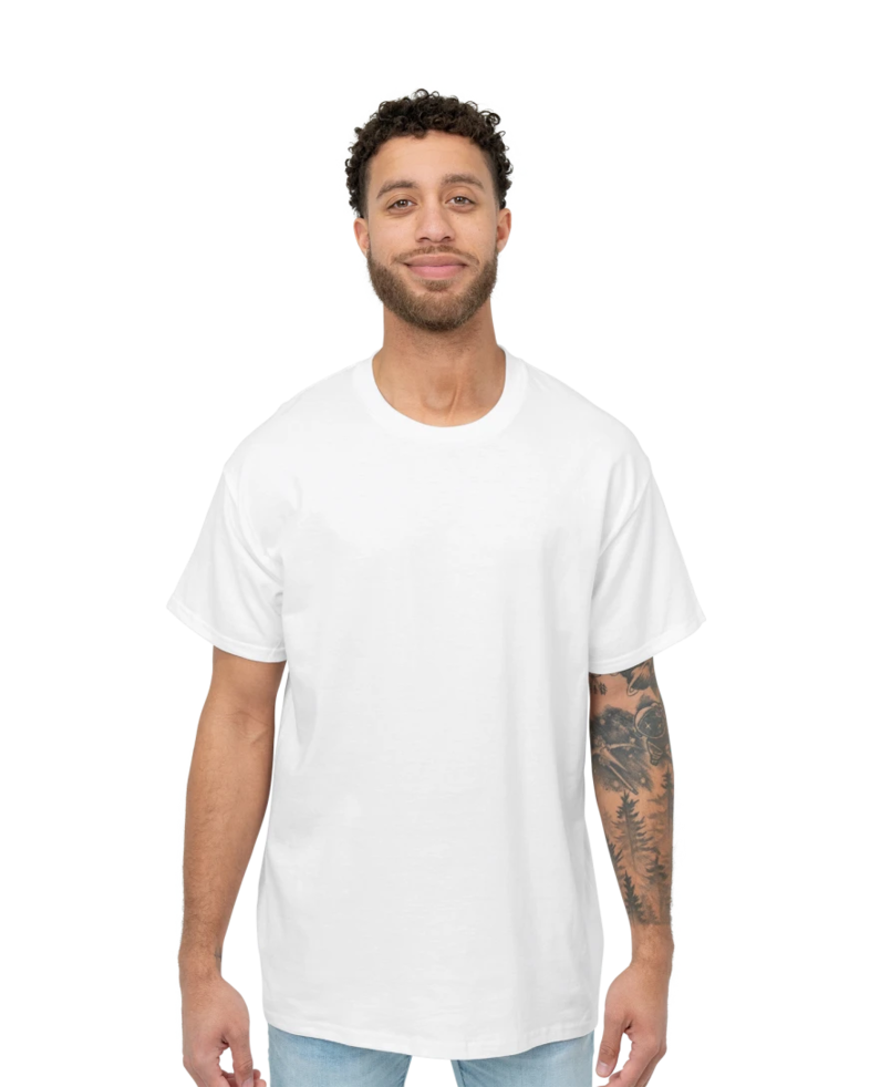 Image of a model wearing a 2000 Gildan Ultra Cotton Tee