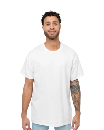 Model wearing a 2000 Gildan Ultra Cotton Tee