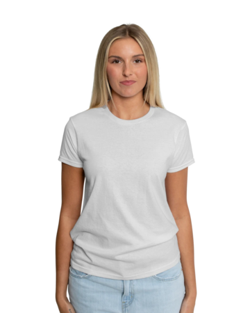 Model wearing a 2000L Gildan Ladies' Ultra Cotton Tee