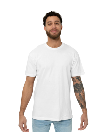 Model wearing a 2001 American Apparel Fine Jersey Tee