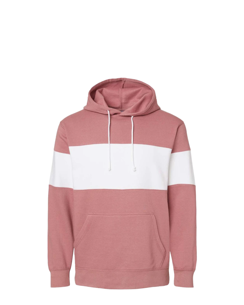 Image of a model wearing a 22709 MV Sport Classic Fleece Colorblocked Hooded Sweatshirt