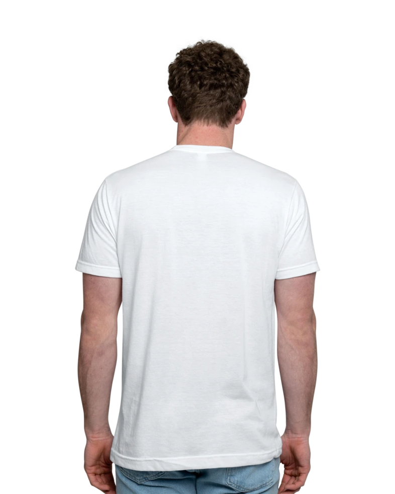 Image of a model wearing a 241 Tultex Unisex Poly-Rich T-shirt