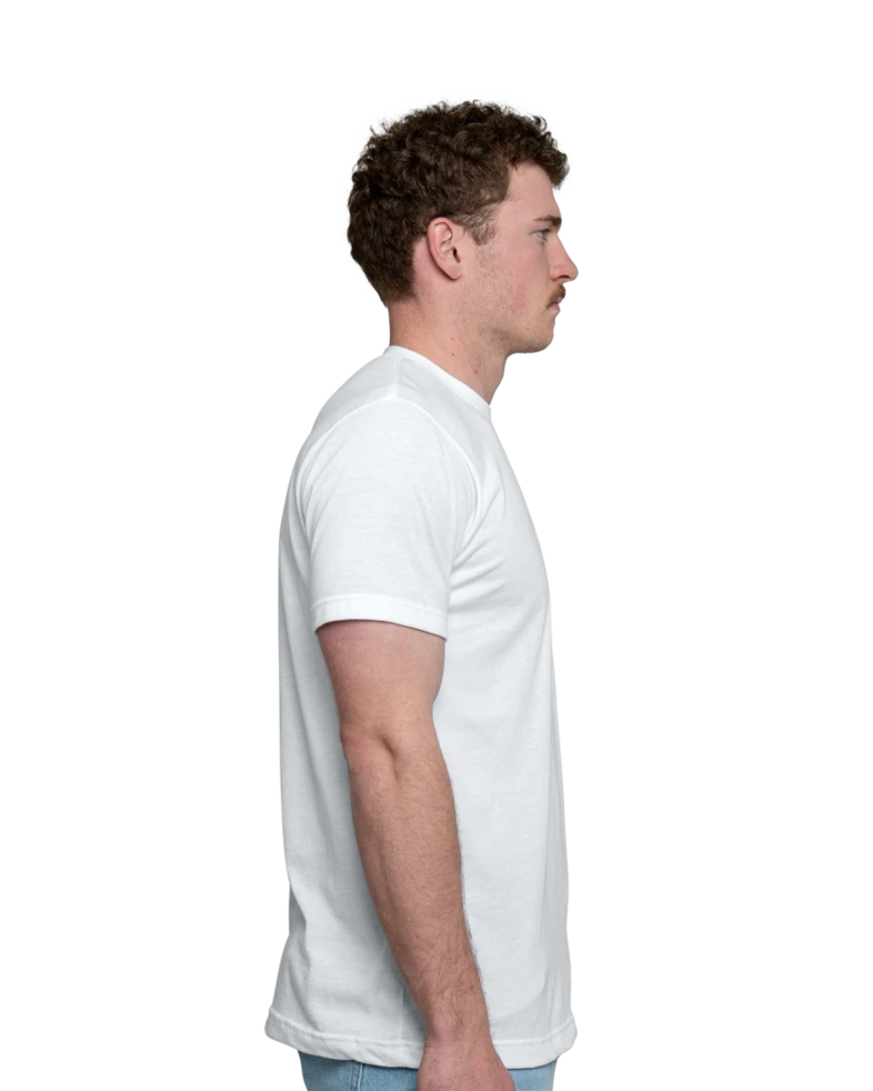 Image of a model wearing a 241 Tultex Unisex Poly-Rich T-shirt