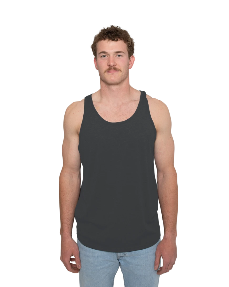 Image of a model wearing a 3480 Bella + Canvas Unisex Jersey Tank