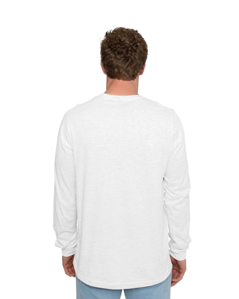 Image of a model wearing a 3501 Bella + Canvas Long Sleeve Jersey Tee