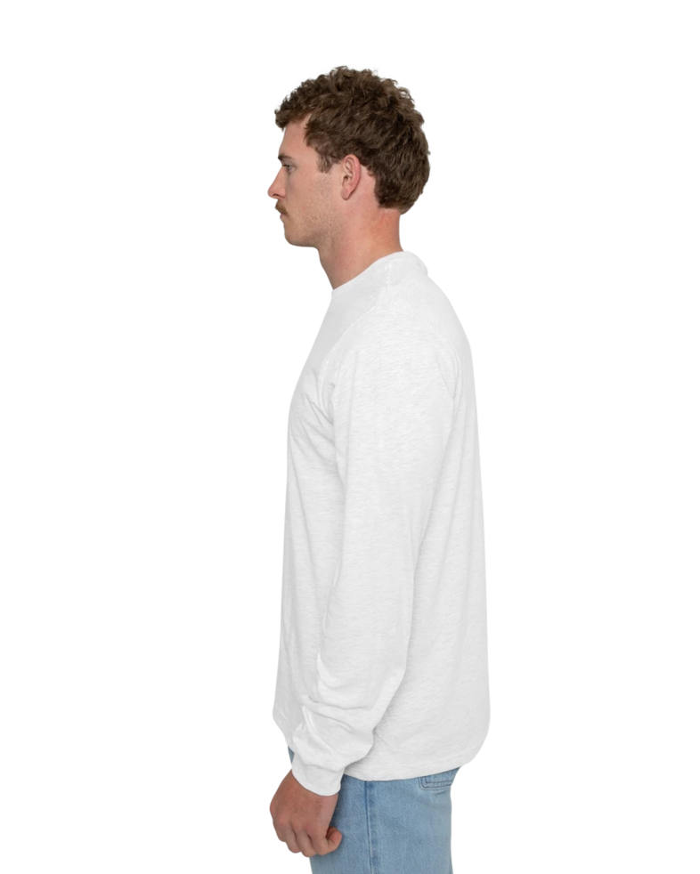 Image of a model wearing a 3501 Bella + Canvas Long Sleeve Jersey Tee