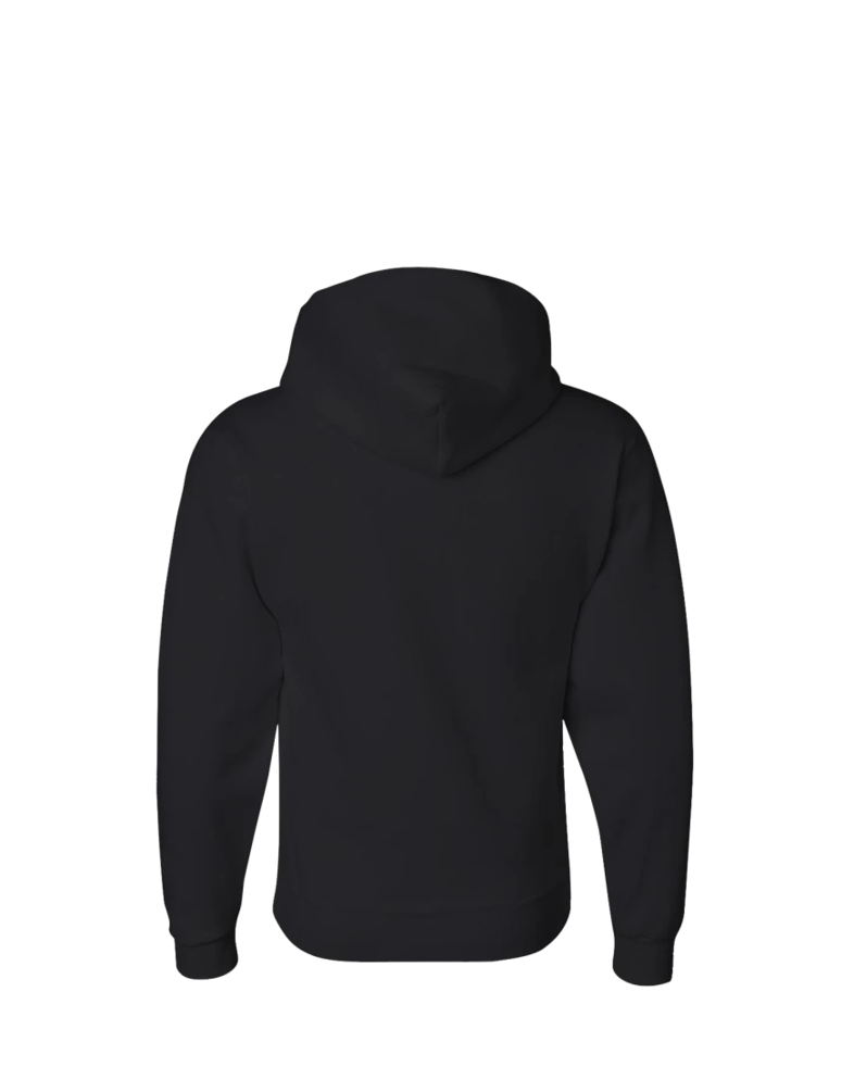 Image of a model wearing a 4997 Jerzees Super Sweats 50/50 Pullover Hood