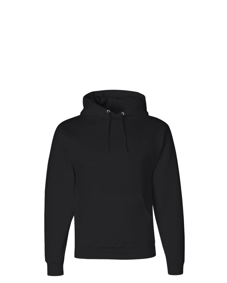 Image of a model wearing a 4997 Jerzees Super Sweats 50/50 Pullover Hood