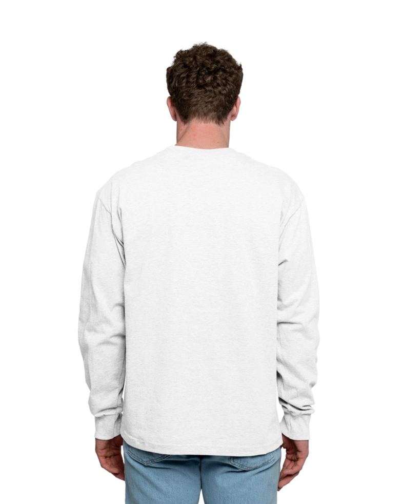 Image of a model wearing a 5186 Hanes Beefy-T Long Sleeve