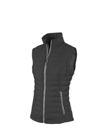 Model wearing a 5535 Charles River Women's Radius Quilted Vest