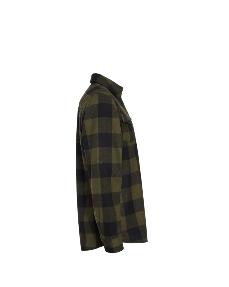 Image of a model wearing a 8210 Burnside Yarn-Dyed Long Sleeve Flannel Shirt