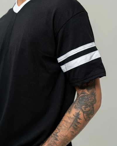 Closeup of a 360 Augusta Double Sleeve Stripe Jersey