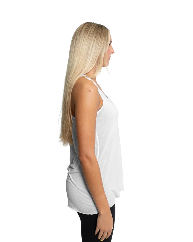 Image of a model wearing a B8800 Bella + Canvas Ladies Flowy Racerback Tank