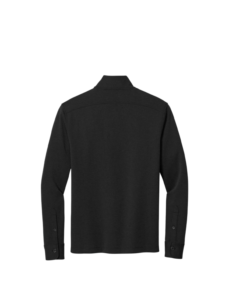 Image of a model wearing a BB18202 Brooks Brothers® Mid-Layer Stretch 1/2-Button