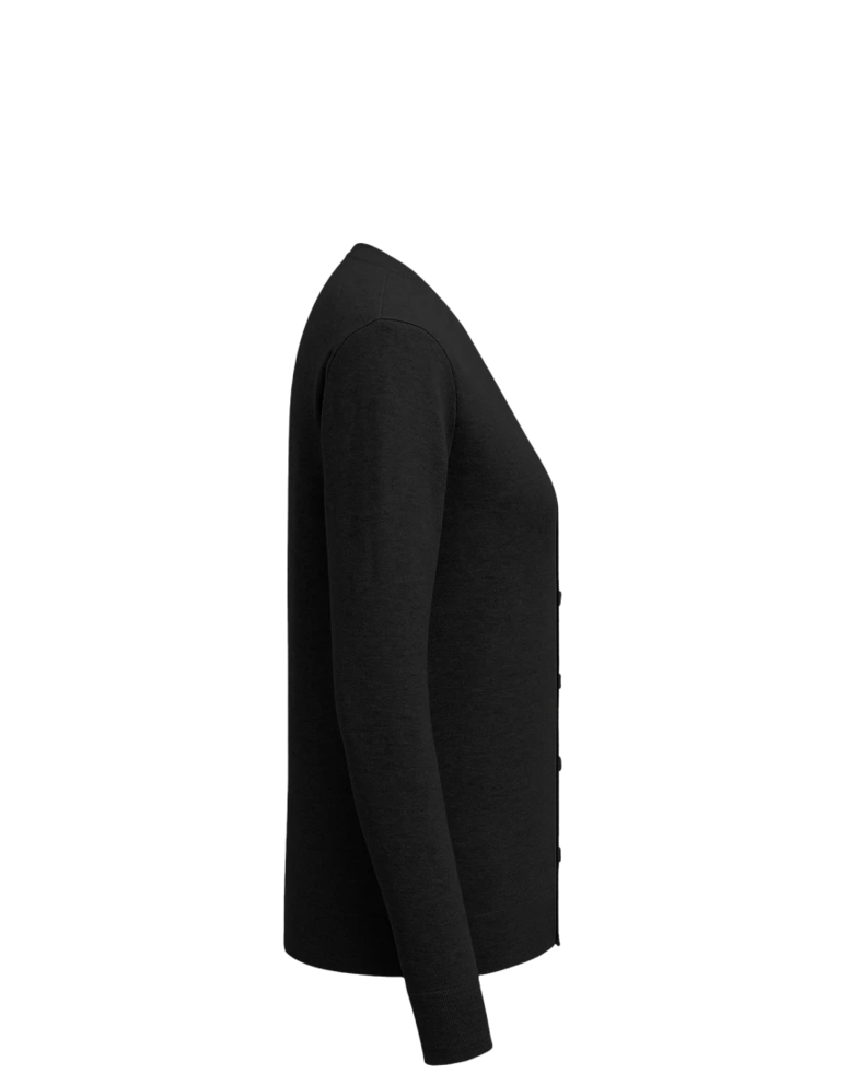 Image of a model wearing a BB18405 Brooks Brothers® Women’s Cotton Stretch Cardigan Sweater