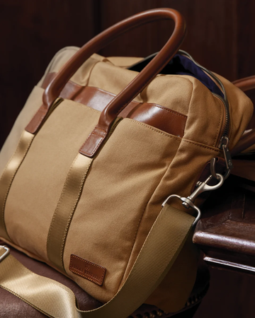 Closeup of a BB18830 Brooks Brothers® Wells Briefcase