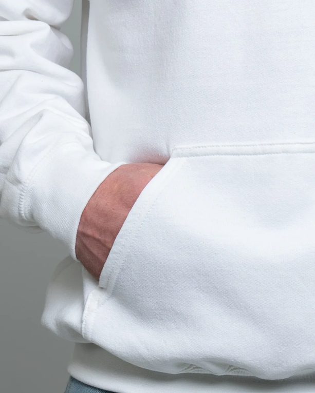 Closeup of a 18500 Gildan Blend Pullover Hooded Sweatshirt