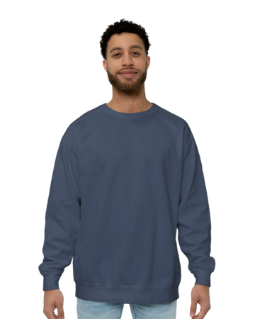 Model wearing a CC1566 Comfort Colors Crewneck Sweatshirt