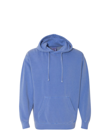 Model wearing a CC1567 Comfort Colors Hooded Pullover Sweatshirt