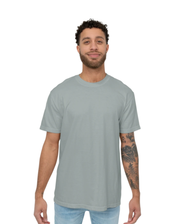 Model wearing a CC1717 Comfort Colors Pigment Dyed Short Sleeve Shirt