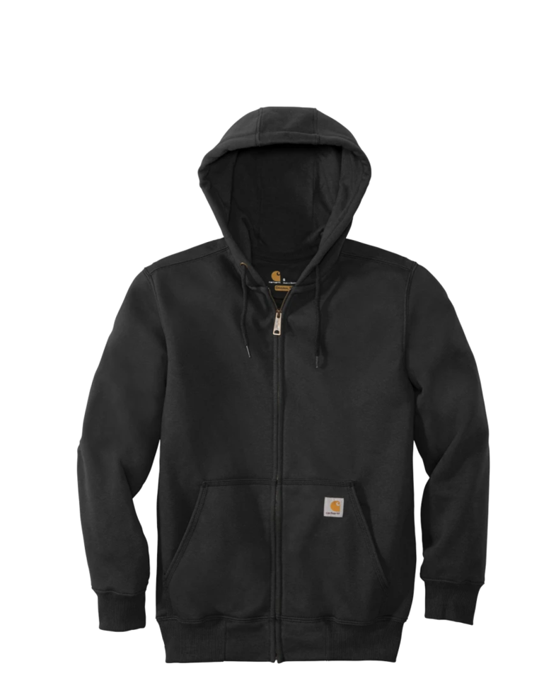 Image of a model wearing a CT100614 Carhartt Rain Defender Paxton Heavyweight Hooded Zip-Front Sweatshirt