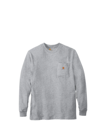 Model wearing a CTK126 Carhartt Workwear Pocket Long Sleeve T-Shirt