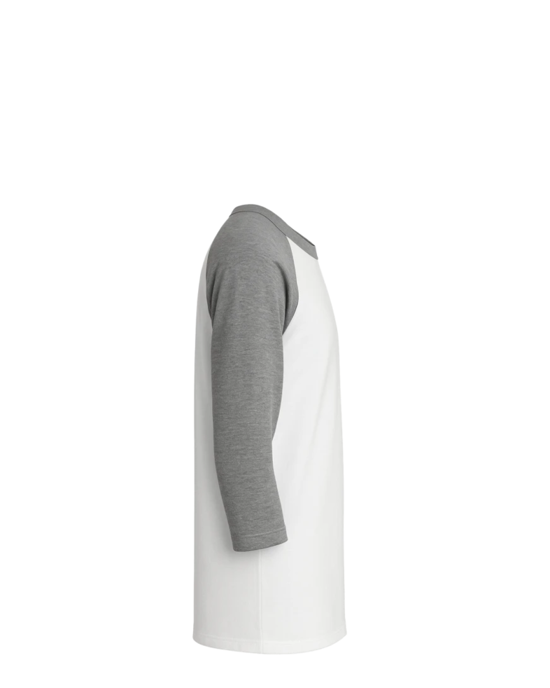 Image of a model wearing a DM136 District Tri-Blend Baseball Raglan