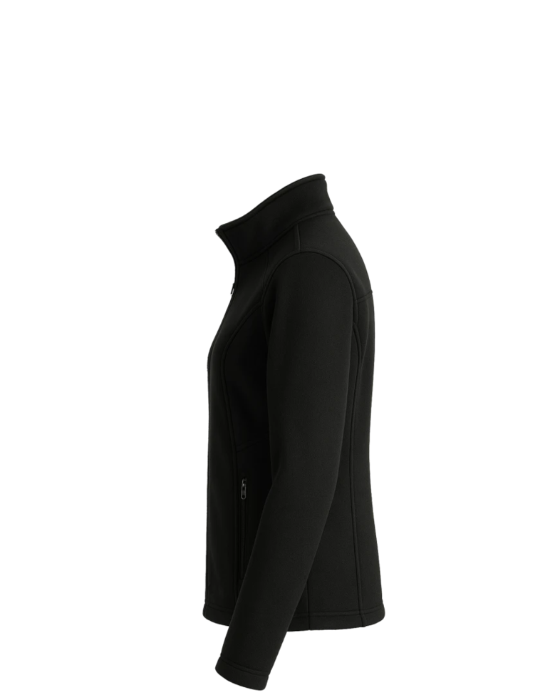 Image of a model wearing a EB201 Eddie Bauer Ladies Full-Zip Fleece Jacket