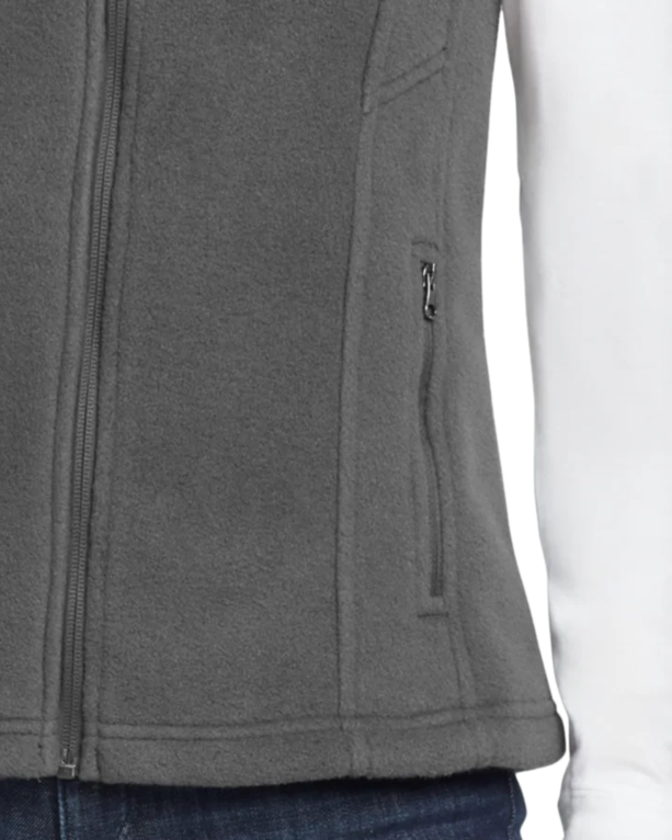 Closeup of a EB205 Eddie Bauer Ladies Fleece Vest