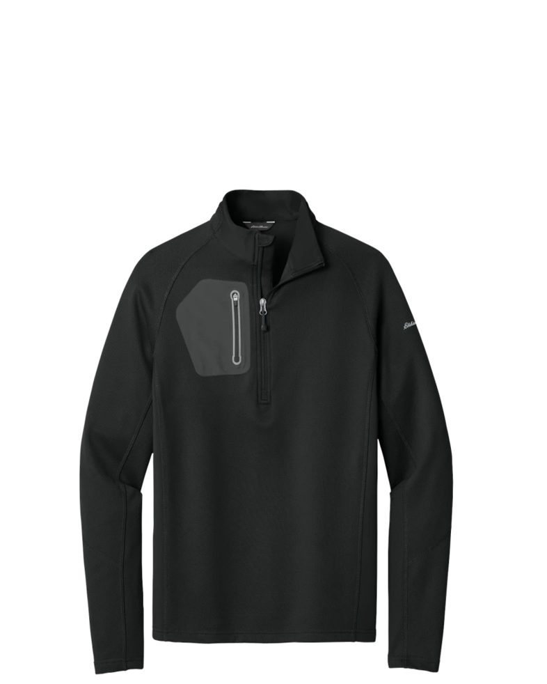 Image of a model wearing a EB234 Eddie Bauer 1/2-Zip Performance Fleece