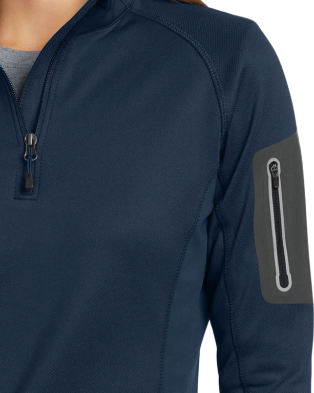 Closeup of a EB235 Eddie Bauer Ladies 1/2-Zip Performance Fleece
