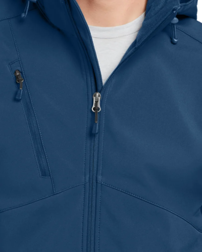 Closeup of a EB536 Eddie Bauer Hooded Soft Shell Parka