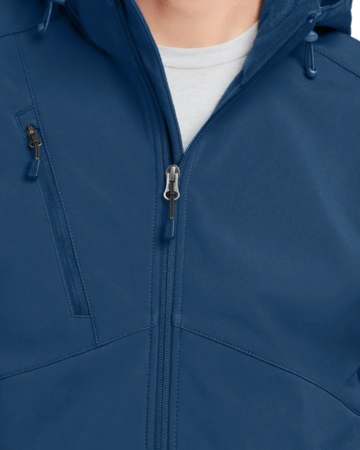 Closeup of a EB536 Eddie Bauer Hooded Soft Shell Parka