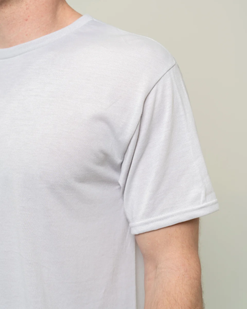 Closeup of a 21M Jerzees Moisture-Wicking Tee