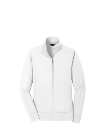 Model wearing a LST241 Sport-Tek Ladies Sport-Wick Fleece Full-Zip Jacket