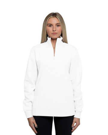 Model wearing a LST253 Sport-Tek Ladies 1/4-Zip Sweatshirt