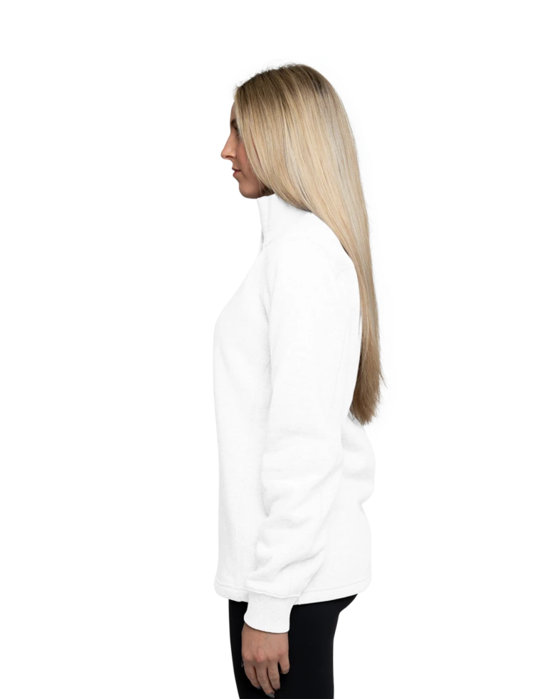 Image of a model wearing a LST253 Sport-Tek Ladies 1/4-Zip Sweatshirt