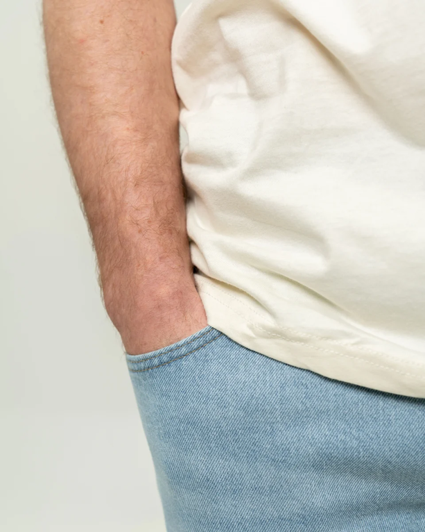 Closeup of a NL3600 Next Level Premium Fitted Short Sleeve Crew Tee