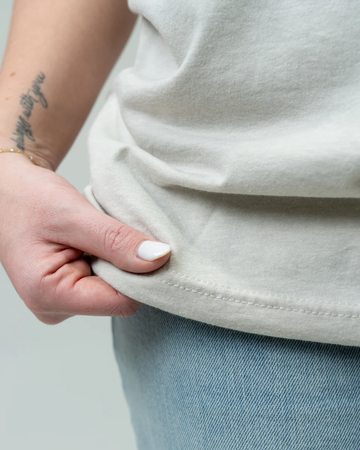 Closeup of a NL6210 Next Level Unisex CVC Crew Tee