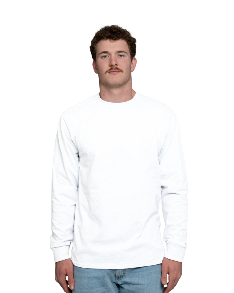 Image of a model wearing a PC61LS Port & Company Long Sleeve