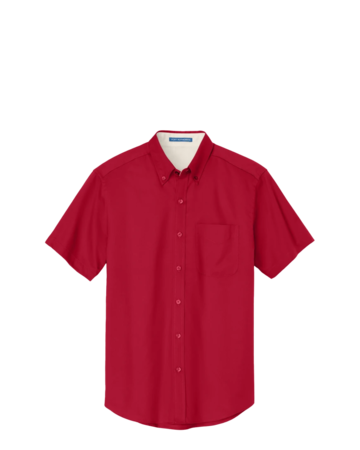 Model wearing a S508 Port Authority Short Sleeve Easy Care Shirt