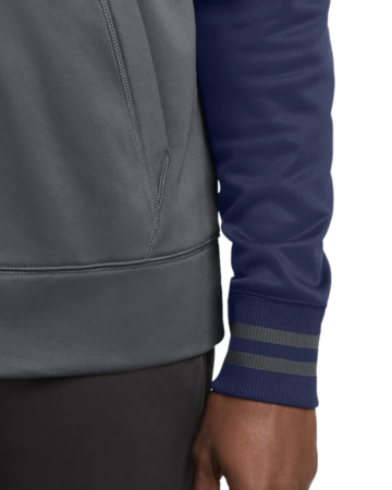 Closeup of a ST236 Sport-Tek Sport-Wick Varsity Fleece Full-Zip Hooded Jacket