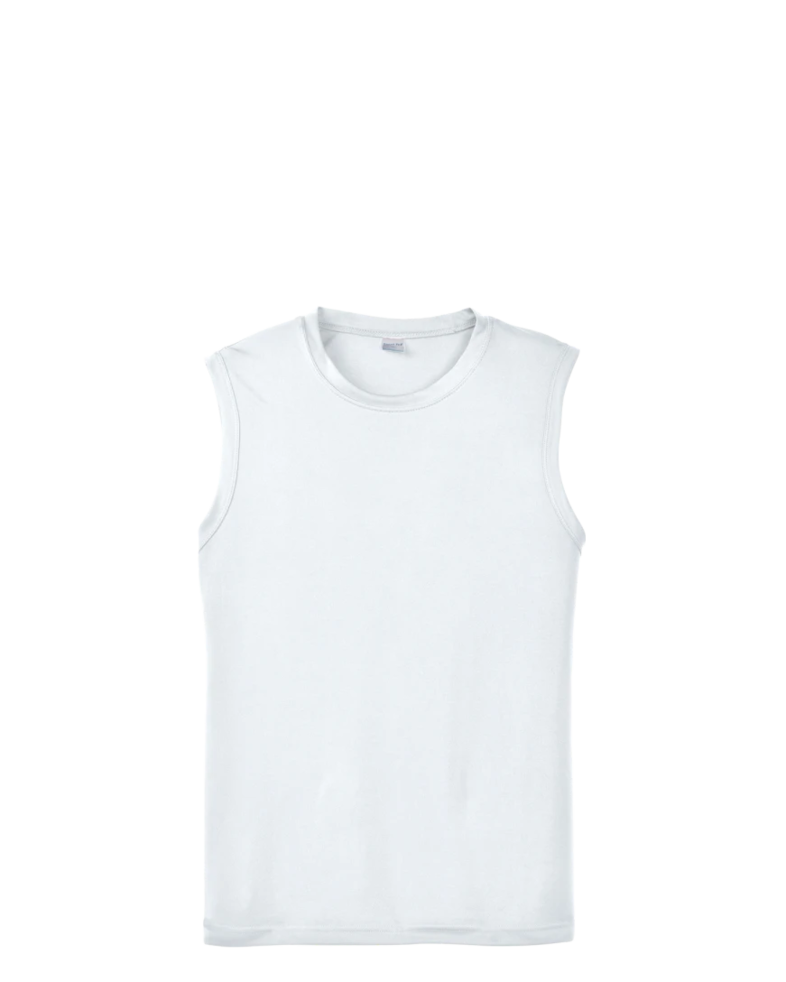Image of a model wearing a ST352 Sport-Tek Sleeveless PosiCharge Competitor Tee